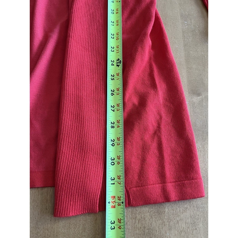 Magaschoni Women Cardigan Size XS Red Open Front Tie Sleeve Luxury Knit Sweater - Picture 7 of 13